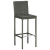 vidaXL Bar Stools with Cushions 6 pcs Grey Poly Rattan