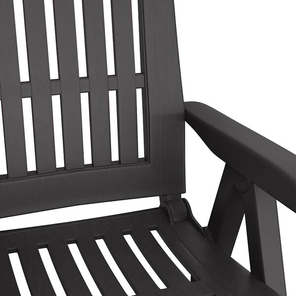 vidaXL Garden Reclining Chairs 2 pcs Anthracite PP