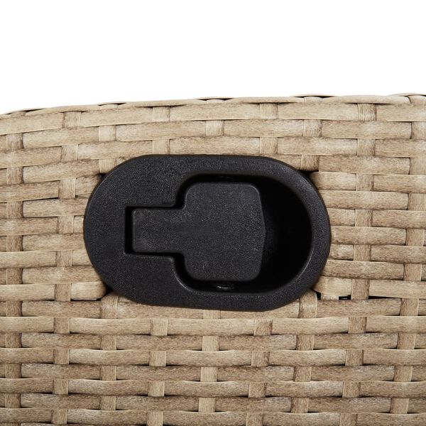 vidaXL 3 Piece Garden Dining Set with Cushions Beige Poly Rattan