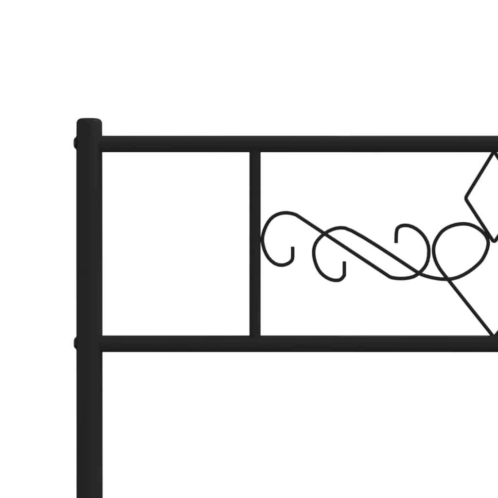 vidaXL Metal Bed Frame without Mattress with Footboard Black 100x190cm