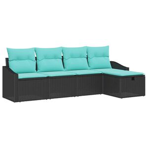 vidaXL Sofa Set with Cushion 5 pcs Poly Rattan