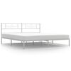 vidaXL Metal Bed Frame without Mattress with Headboard White 183x213cm