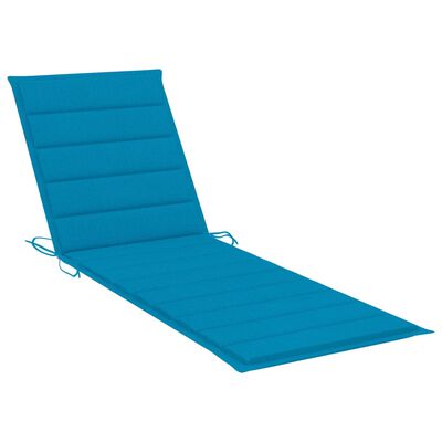vidaXL Garden Sun Lounger with Table and Cushion Solid Wood Acacia
