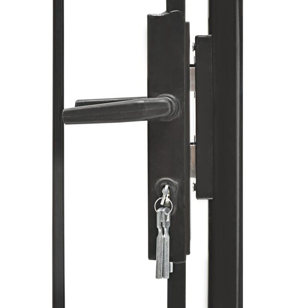vidaXL Garden Gate Steel 1x2 m Black
