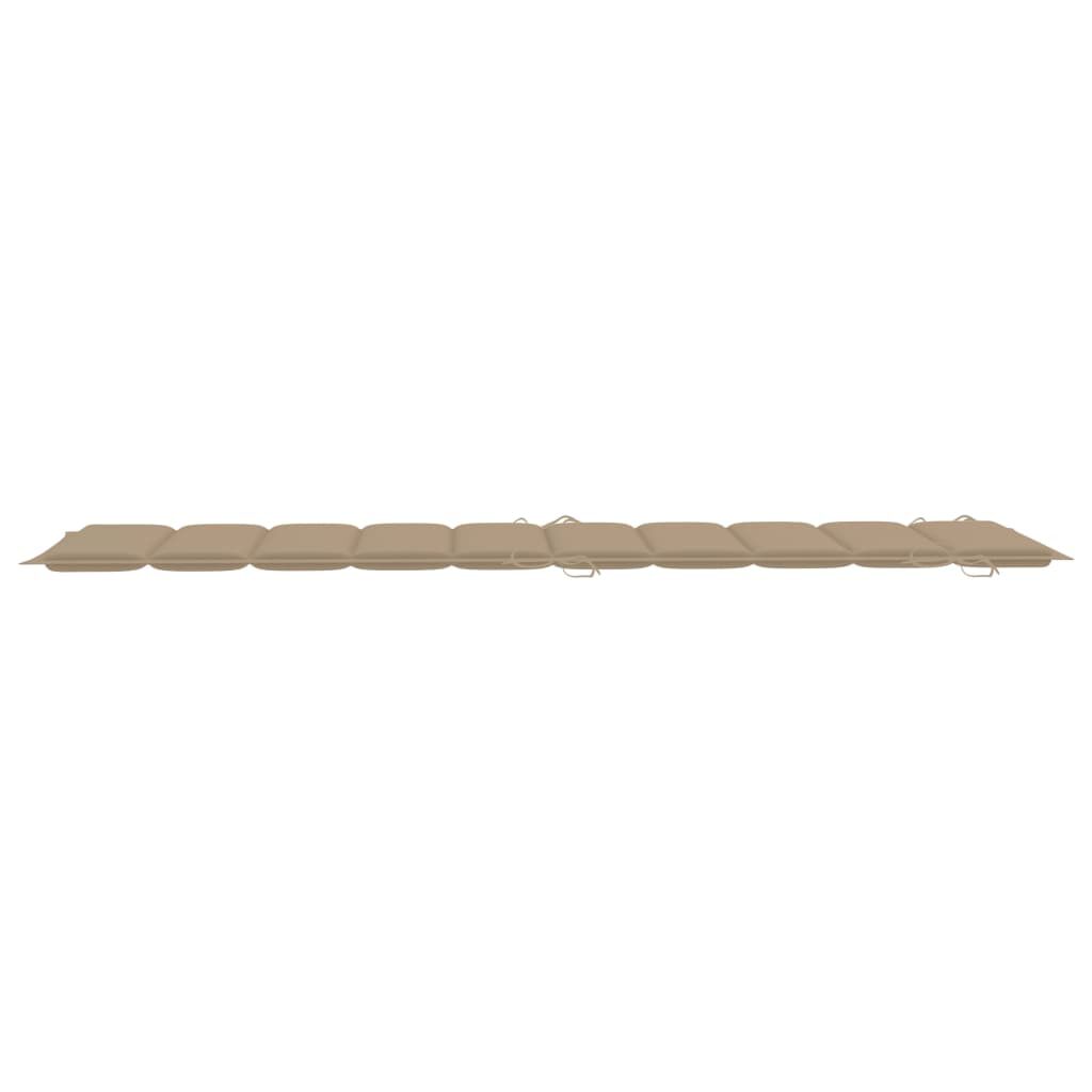 vidaXL Rocking Sun Lounger with Cushion Solid Teak Wood