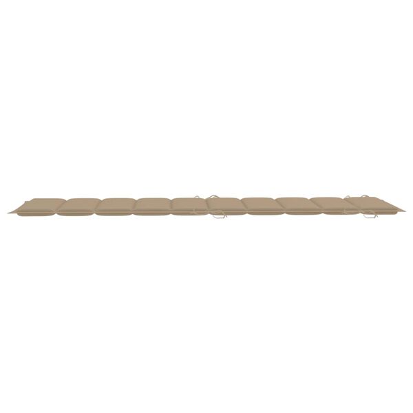 vidaXL Rocking Sun Lounger with Cushion Solid Teak Wood