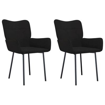 vidaXL Dining Chairs 2 pcs Black Velvet