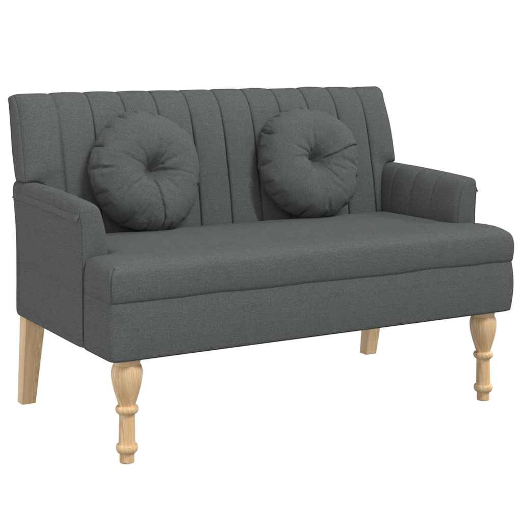 vidaXL Bench with Cushions Dark Grey 113x64.5x75.5 cm Fabric