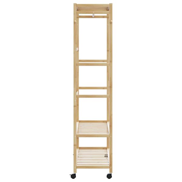 vidaXL Clothes Rack with Shelves and Wheels 110x40x180 cm Bamboo