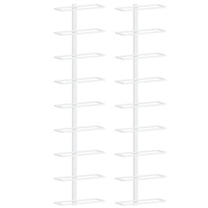 vidaXL Wall-mounted Wine Rack for 9 Bottles 2 pcs White Iron
