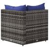 vidaXL Garden Corner Sofa with Cushions Grey Poly Rattan