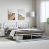 vidaXL Metal Bed Frame without Mattress with Headboard White 193x203cm