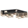 vidaXL 9 Piece Garden Sofa Set with Cushions Solid Wood Pine