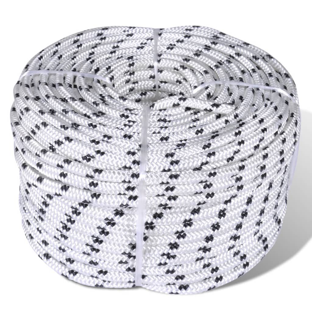 vidaXL Braided Rope Coil Boat Line Polyester 10 mm x 50 m