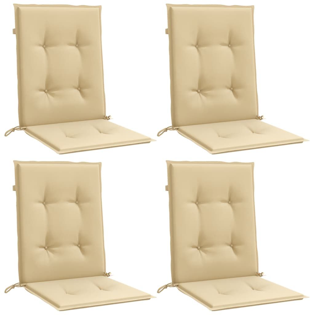 vidaXL Lowback Chair Cushions 4 pcs Melange Beige 100x50x4 cm Fabric