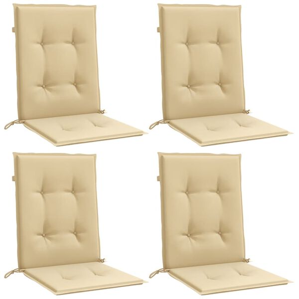 vidaXL Lowback Chair Cushions 4 pcs Melange Beige 100x50x4 cm Fabric