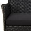 vidaXL 9 Piece Garden Dining Set with Cushions Black Poly Rattan
