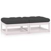 vidaXL Garden Footstools with Cushions 2 pcs Solid Pinewood