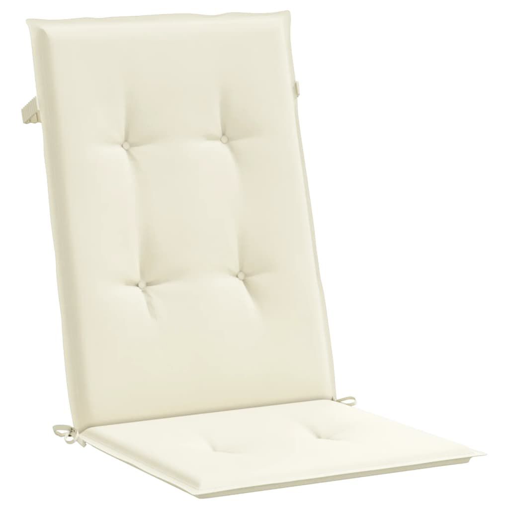 vidaXL Garden Highback Chair Cushions 4 pcs Cream 120x50x3 cm Fabric