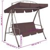 vidaXL Outdoor Convertible Swing Bench with Canopy Coffee