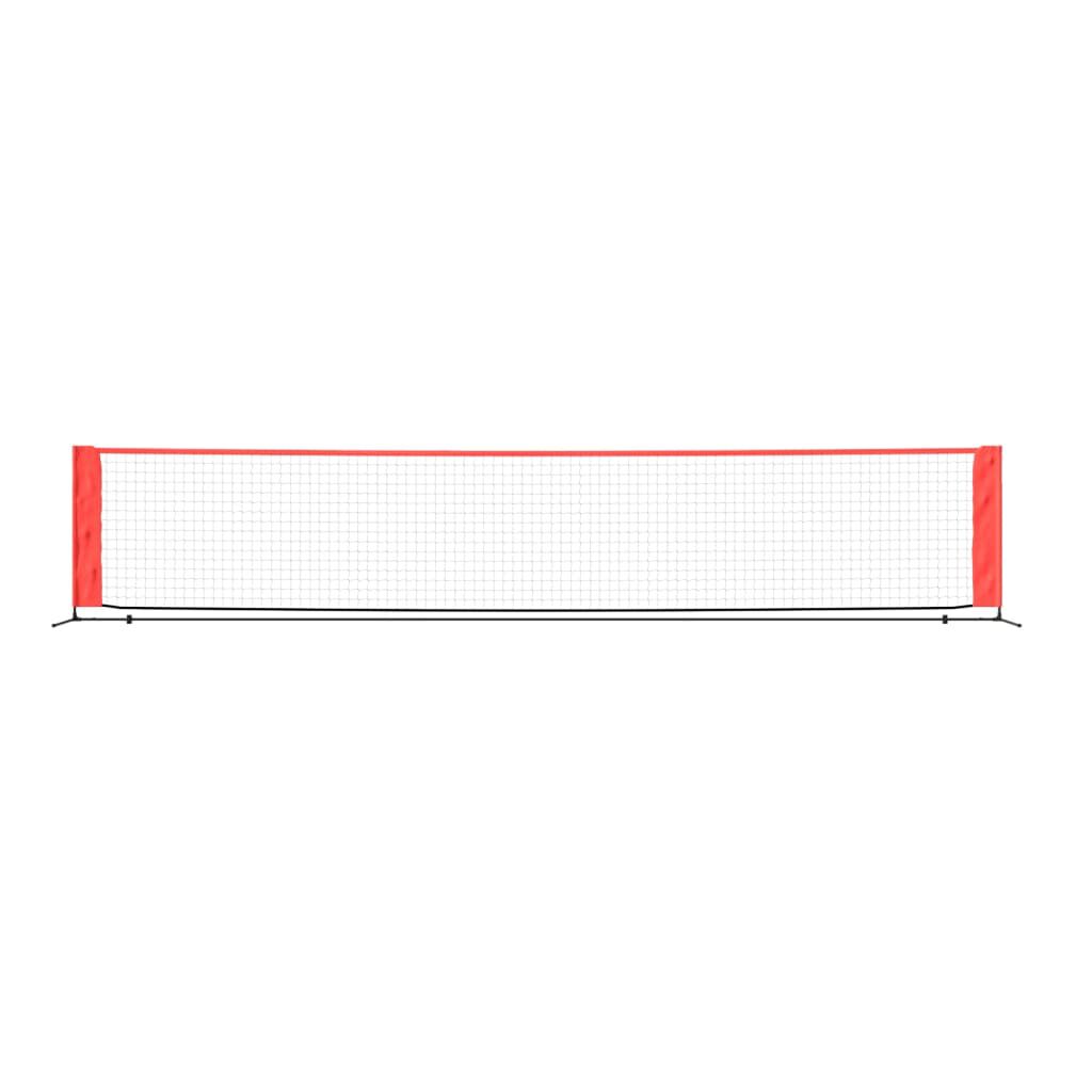 vidaXL Tennis Net Black and Red 500x100x87 cm Polyester