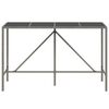 vidaXL Bar Table with Glass Top Grey 180x70x110 cm Poly Rattan