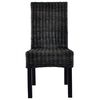 vidaXL Dining Chairs 2 pcs Black Kubu Rattan and Mahogany Wood