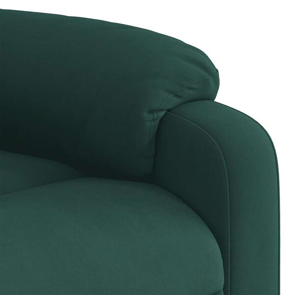 vidaXL Stand up Massage Recliner Chair Dark Green Velvet
