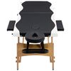 vidaXL Foldable Massage Table 2 Zones Wood Black and White