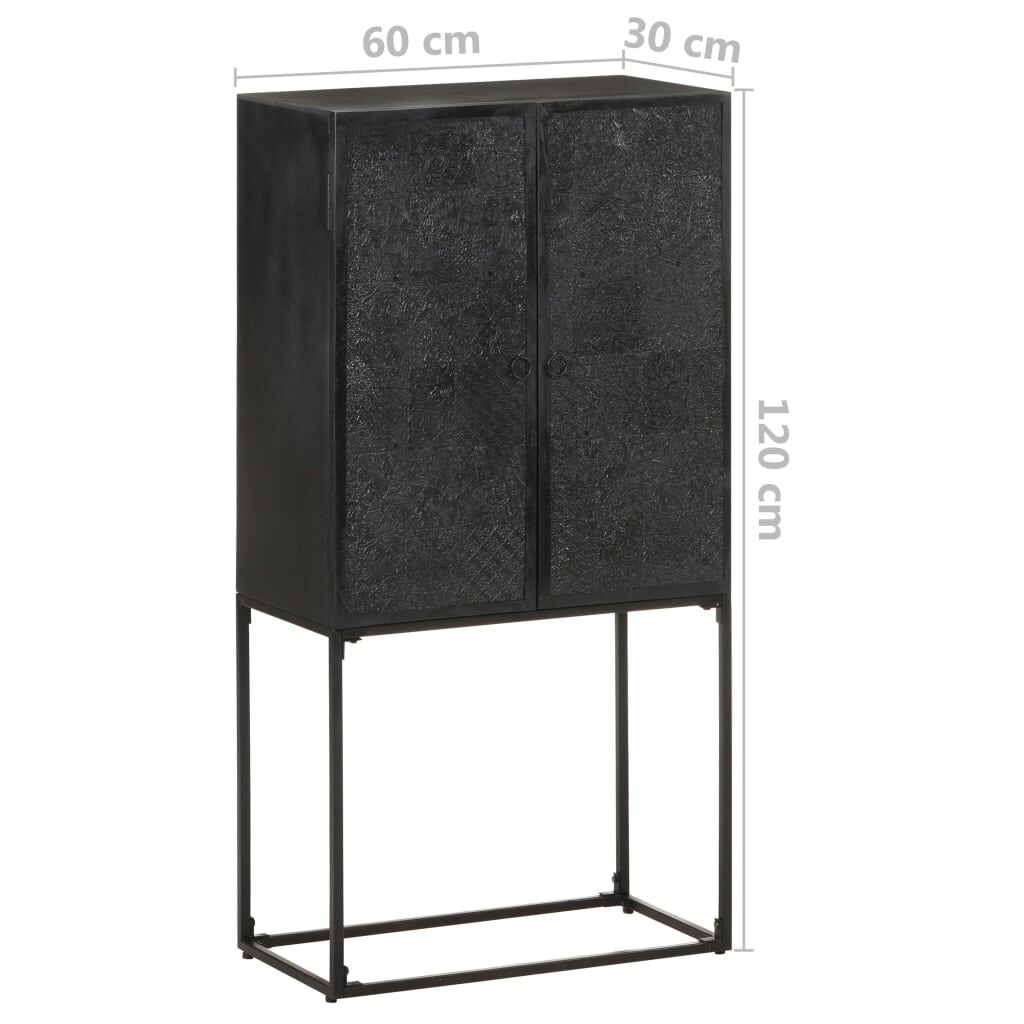 vidaXL Sideboard Black 60x30x120 cm Solid Acacia and Mango Wood