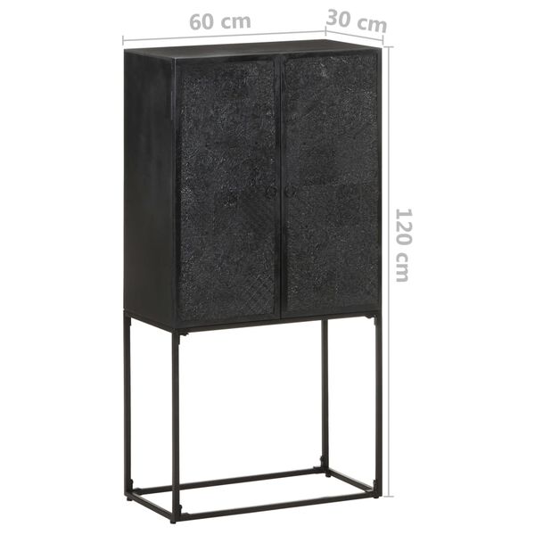 vidaXL Sideboard Black 60x30x120 cm Solid Acacia and Mango Wood