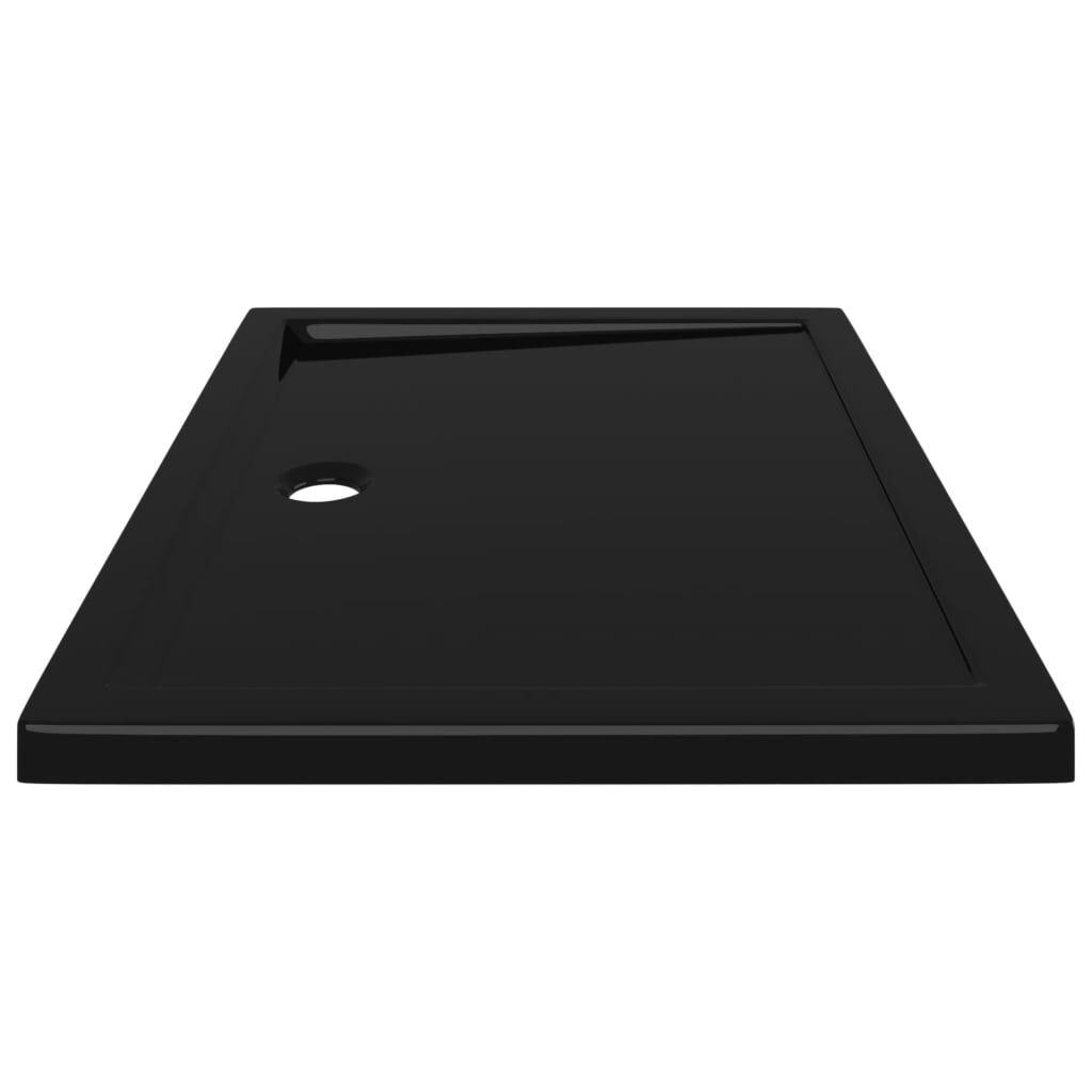 vidaXL Rectangular ABS Shower Base Tray Black 80x100 cm