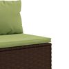vidaXL 7 Piece Garden Sofa Set with Cushions Brown Poly Rattan