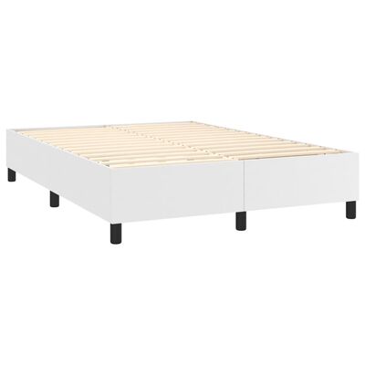 vidaXL Box Spring Bed Frame White 137x190 cm Full Faux Leather