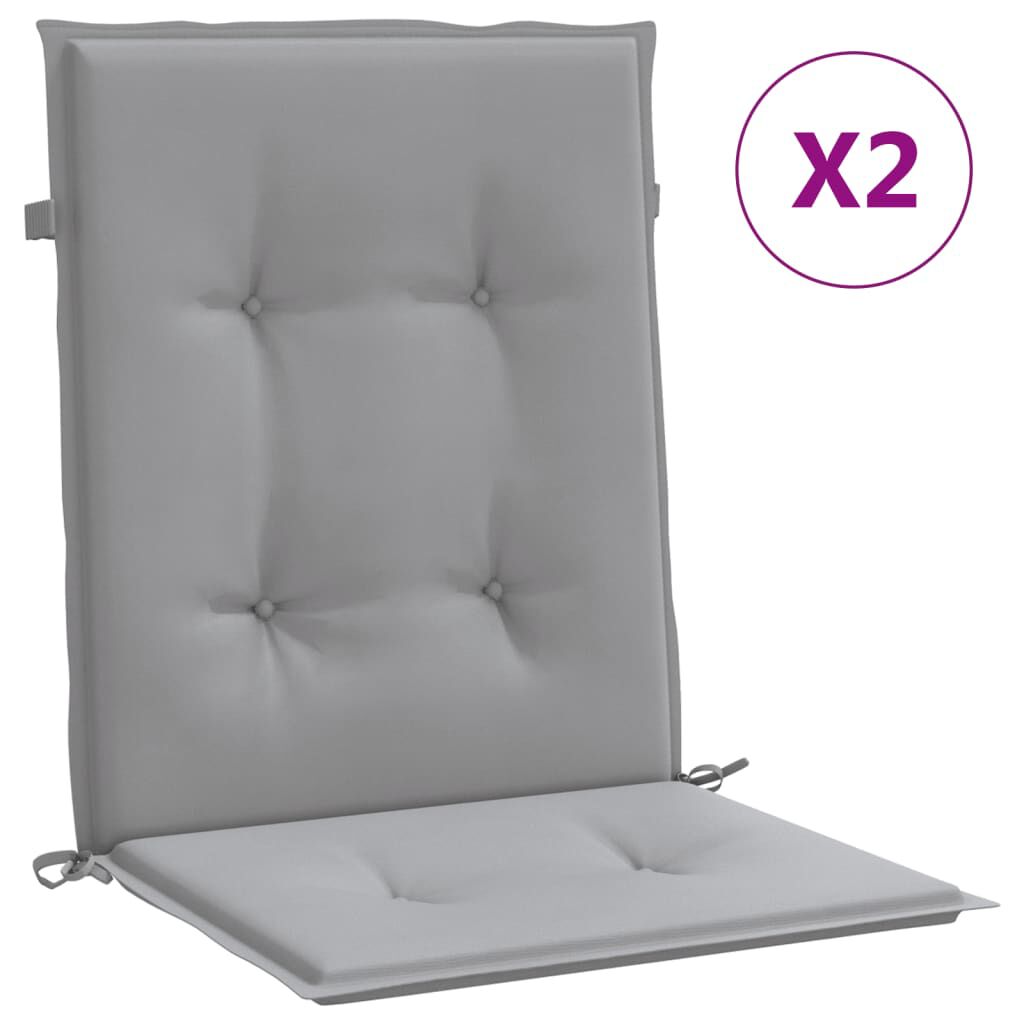 vidaXL Garden Lowback Chair Cushions 2 pcs Grey Oxford Fabric