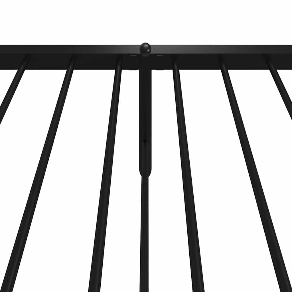 vidaXL Metal Bed Frame without Mattress with Footboard Black 100x190cm