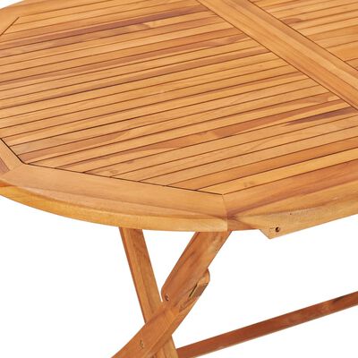 vidaXL 7 Piece Folding Outdoor Dining Set Solid Teak Wood