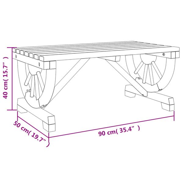 vidaXL Garden Coffee Table 90x50x40 cm Solid Wood Fir