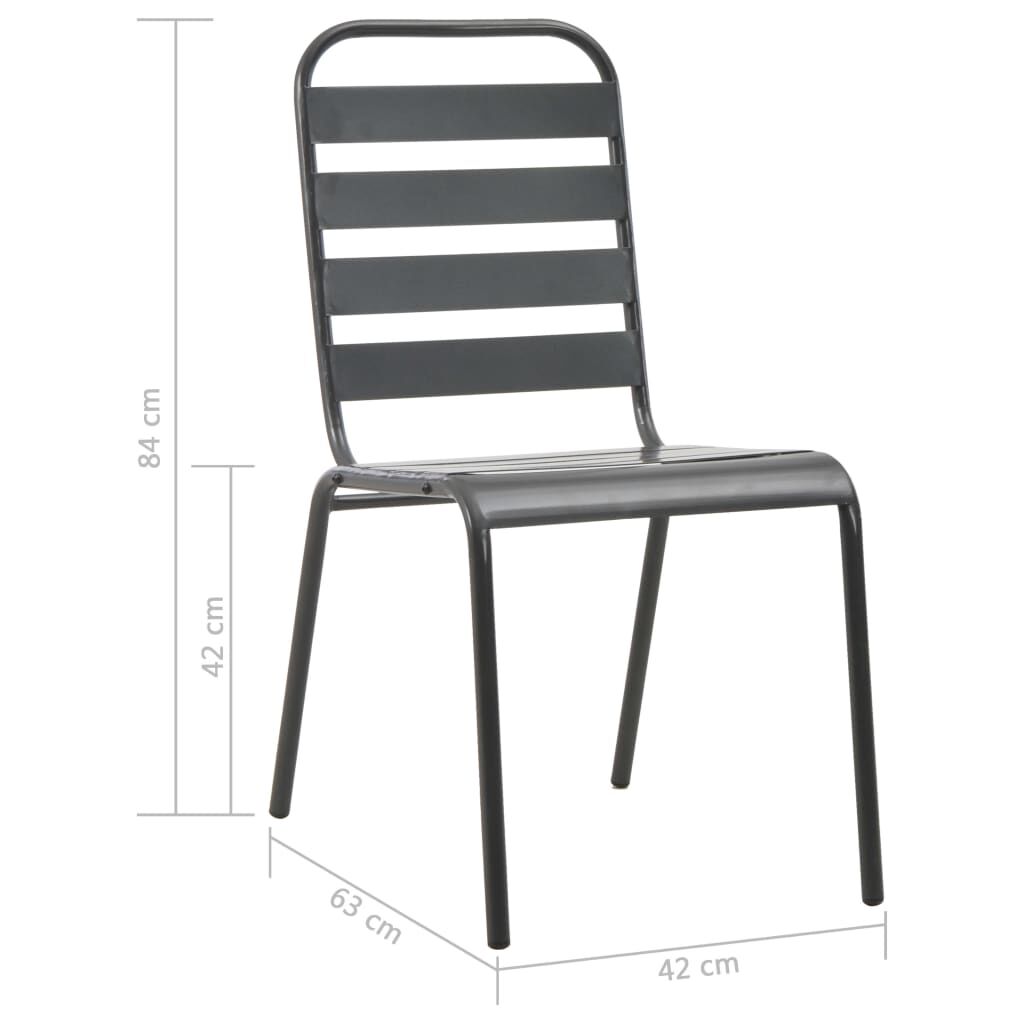 vidaXL 9 Piece Outdoor Dining Set Steel Dark Grey