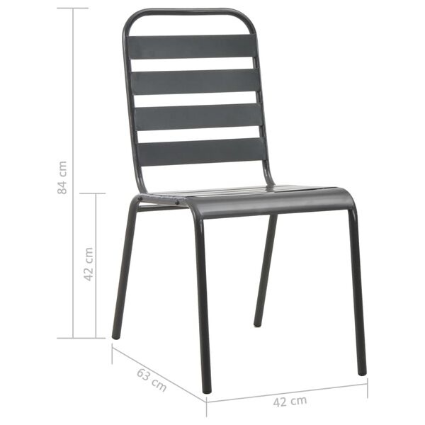 vidaXL 9 Piece Outdoor Dining Set Steel Dark Grey