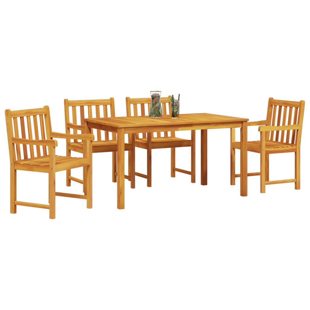 vidaXL 5 Piece Garden Dining Set Solid Wood Acacia