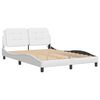vidaXL Bed Frame with LED without Mattress "Zadar" White 137x190 cm