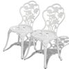 vidaXL 3 Piece Bistro Set Cast Aluminium White