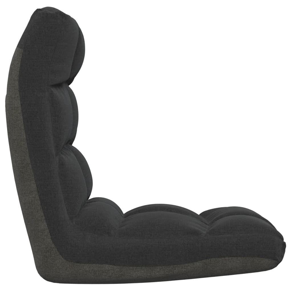 vidaXL Folding Floor Chair Black Fabric
