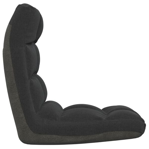 vidaXL Folding Floor Chair Black Fabric