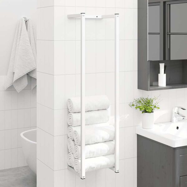 vidaXL Towel Rack White 25x20x95 cm Steel