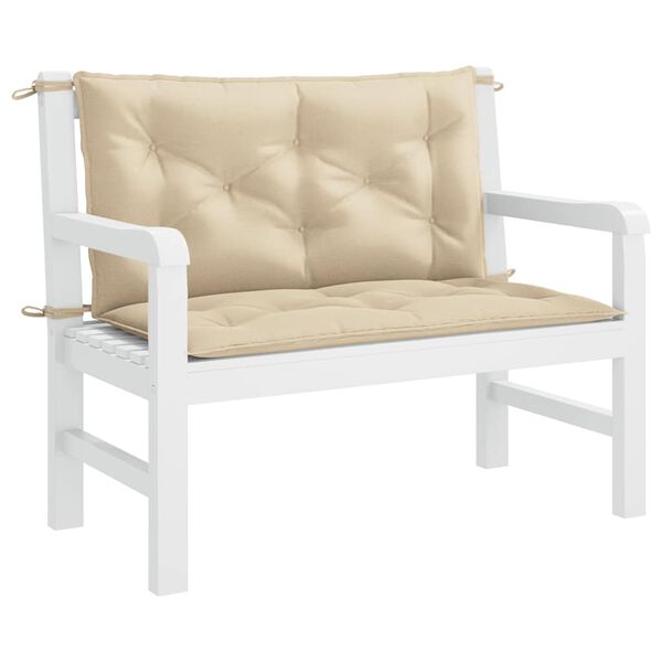 vidaXL Garden Bench Cushion Beige 100x(50+50)x7cm Oxford Fabric
