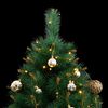 vidaXL Artificial Hinged Christmas Tree 300 LEDs & Ball Set 180 cm