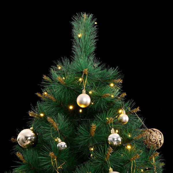 vidaXL Artificial Hinged Christmas Tree 300 LEDs & Ball Set 180 cm
