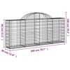 vidaXL Arched Gabion Baskets 9 pcs 200x30x80/100 cm Galvanised Iron